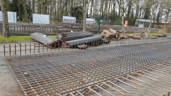 Bewapening vloerplaat, werf domein Hernieuwenburg, april 2021