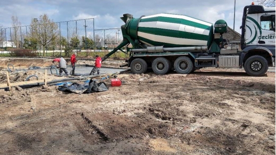 Grondwerken op domein Hernieuwenburg - realisatie nieuw sportcomplex (maart 2021)