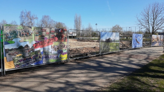 Werfdoeken op domein Hernieuwenburg - realisatie nieuw sportcomplex